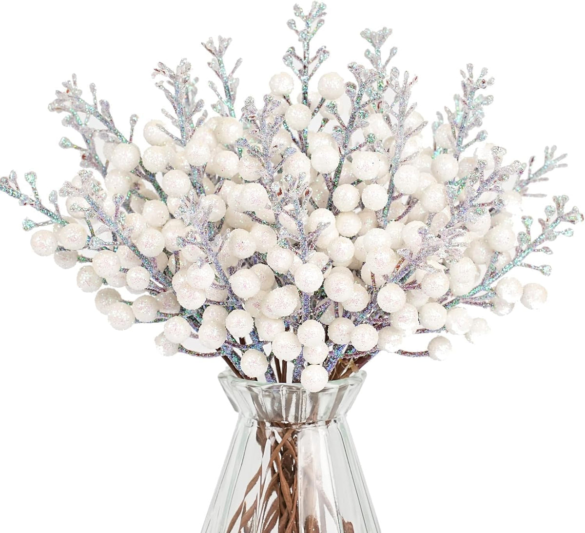 22 cm 24 Stück Glitter Künstliche Holly Beeren Stämme für Weihnachten