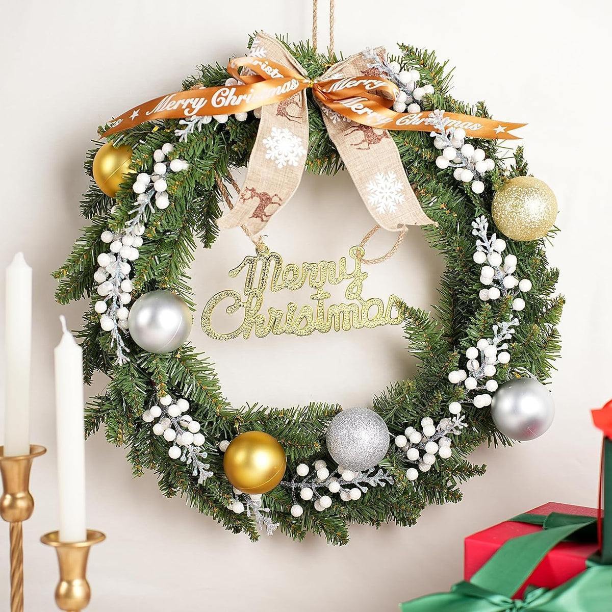 22 cm 24 Stück Glitter Künstliche Holly Beeren Stämme für Weihnachten