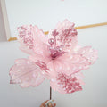 25 cm Künstliche Poinsettie Rosa mit Pailletten Weihnachtsbaumschmuck & Festliche Weihnachtsblumen