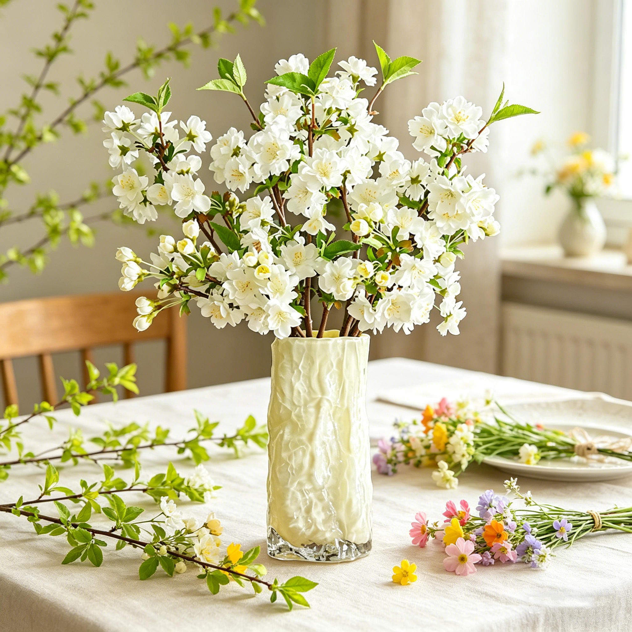 3er Set Künstliche Kirschblütenzweige (49 cm) – Frühlingsdeko für Zuhause & Sakura-Arrangements