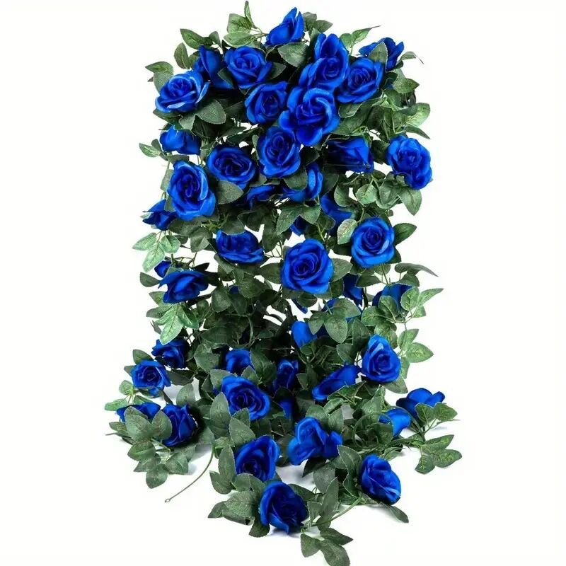 3er-Set künstliche Rosengirlande (Weingirlande-Hängemodus), gefertigt aus hochwertiger Seide. Diese künstlichen Blumen eignen sich perfekt für Außen- und Innenhochzeiten, Wanddekorationen und weitere Anlässe