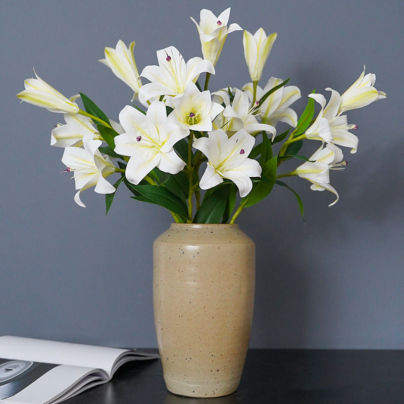 72 cm künstliche Tigerlilien mit echtem Touch – Blumenstrauß aus künstlichen Blumen, Tischzentren-Arrangements für Hochzeiten, zu Hause, Parties, Gärten und Büros als Dekoration