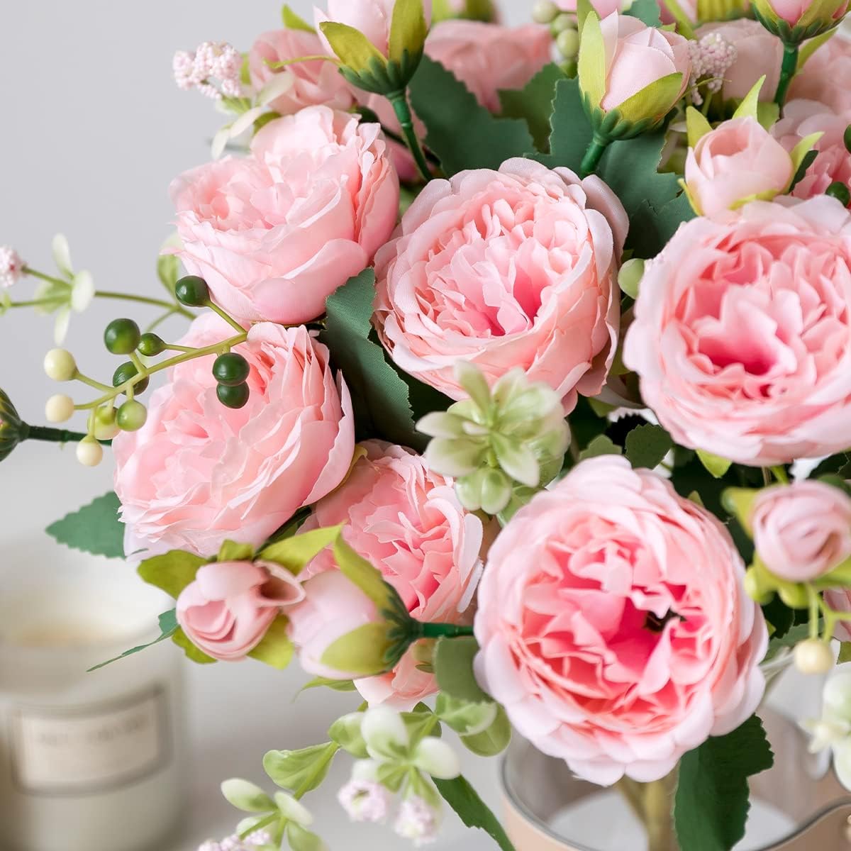 4er-Pack künstliche Pfingstrosen, 32 cm – Tischdekoration für Hochzeiten, Partys und Wohnbereich
