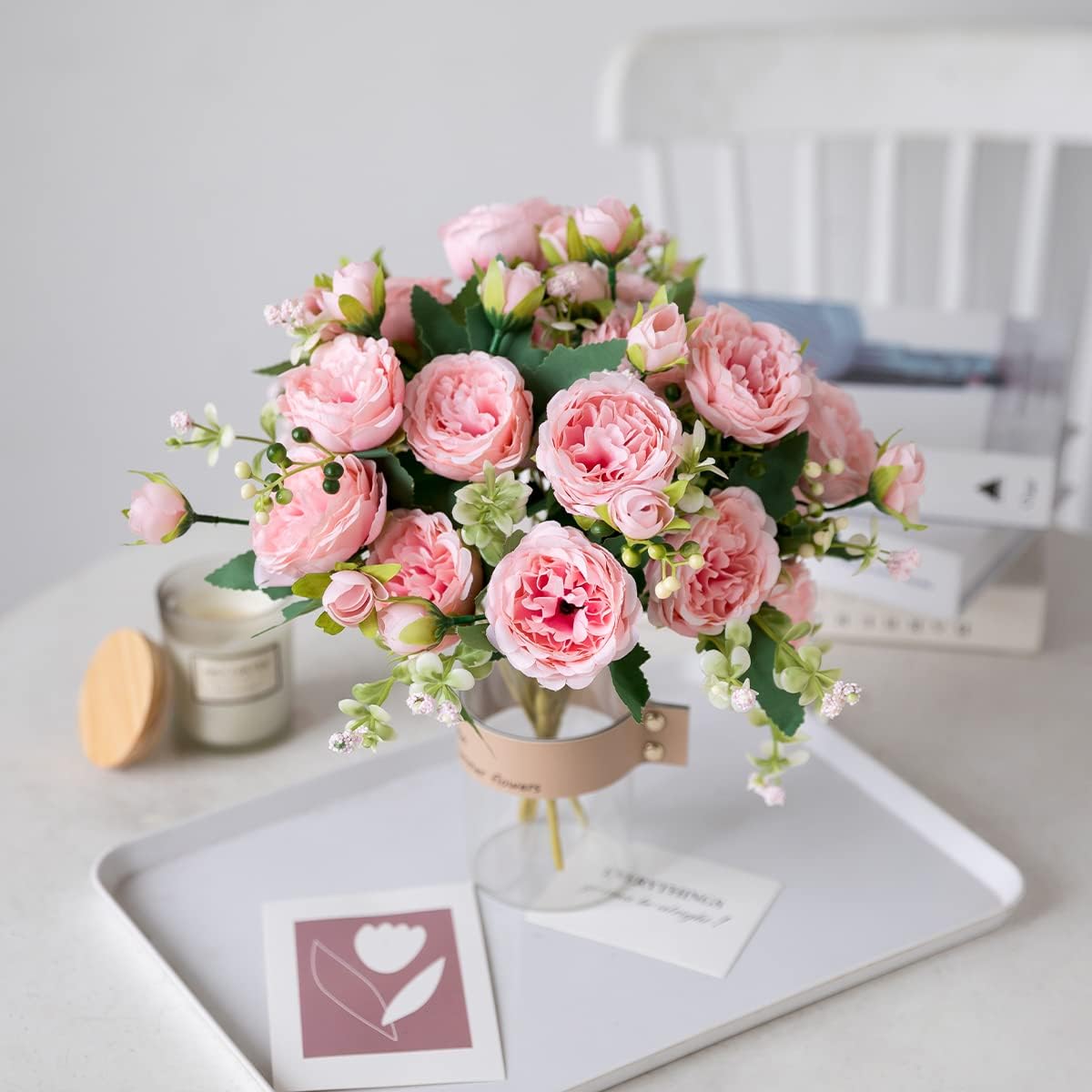 4er-Pack künstliche Pfingstrosen, 32 cm – Tischdekoration für Hochzeiten, Partys und Wohnbereich