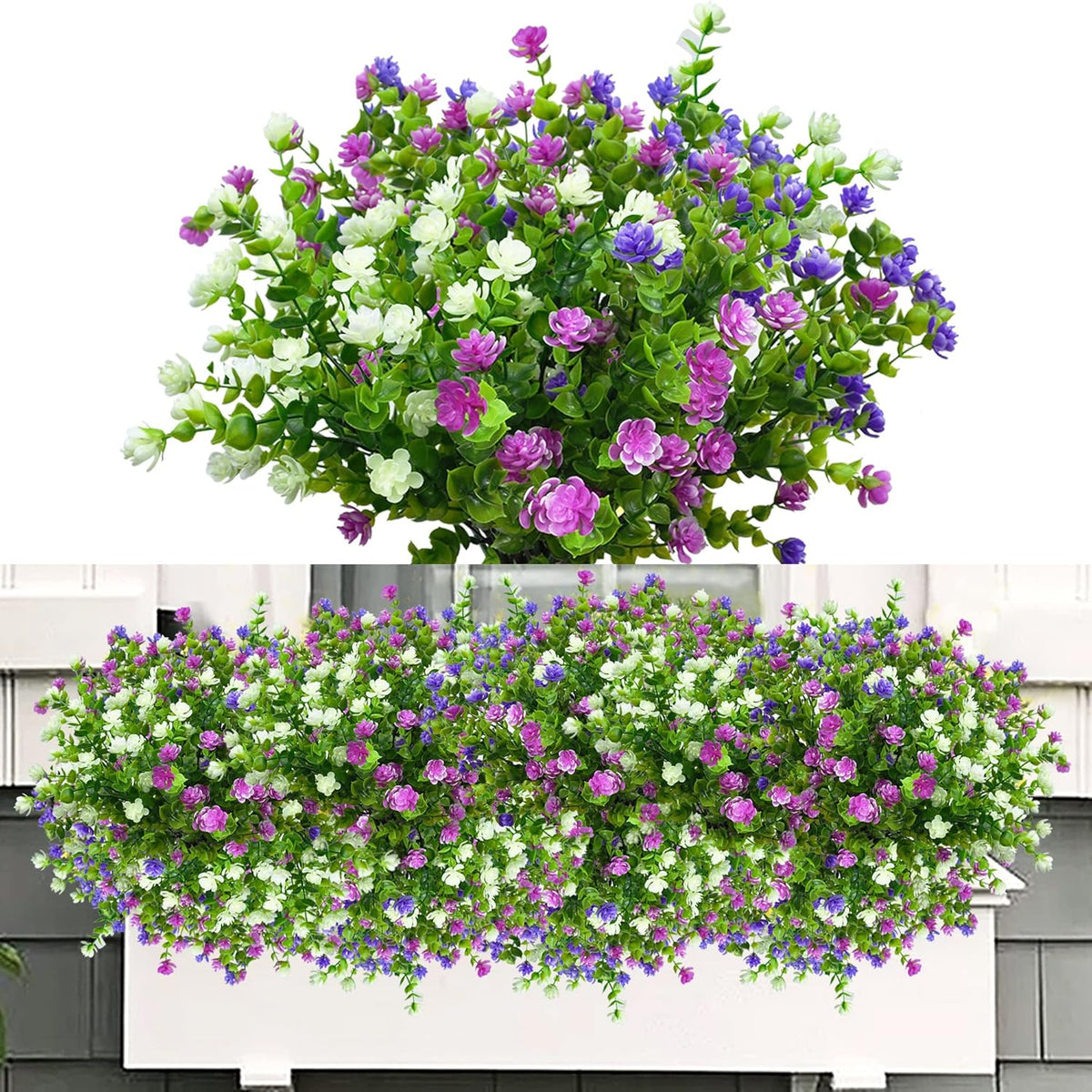 6er-Set Kunstblumen (35 cm) – wetterfest & UV-beständig für Balkon & Außenbereich
