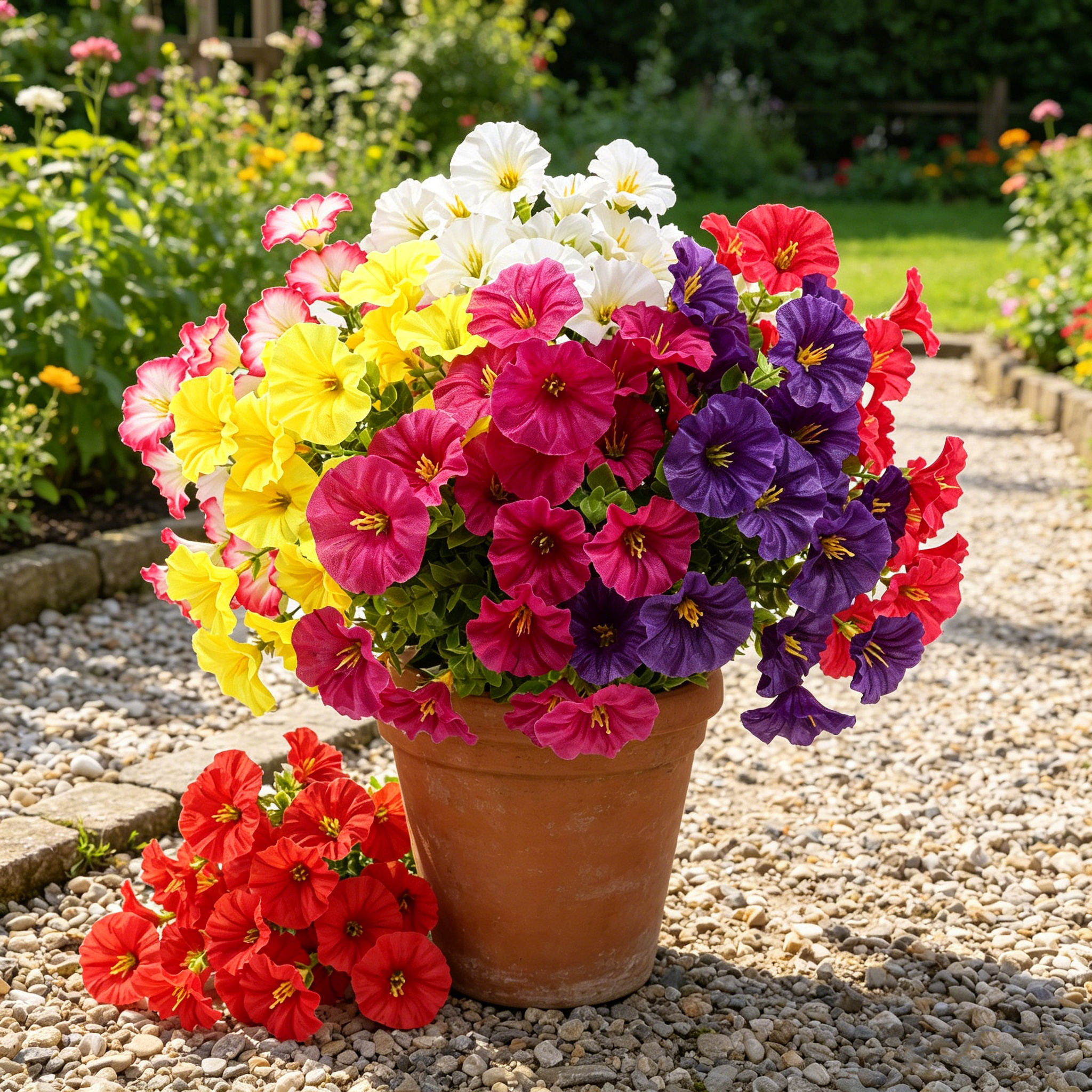 9er-Set Kunstblumen wie Echt – UV-beständig & wetterfest für Balkon & Garten, pflegeleichte Frühlings- und Sommerdeko