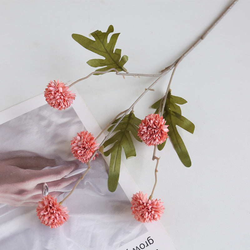 Künstlicher Kiku Stiel 66 cm, Chrysantheme Pompon Blume, realistischer Künstliche Gänseblümchen für hohe Vasen, Hochzeitsdeko, Event & Wohnkultur