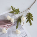 Künstlicher Kiku Stiel 66 cm, Chrysantheme Pompon Blume, realistischer Künstliche Gänseblümchen für hohe Vasen, Hochzeitsdeko, Event & Wohnkultur