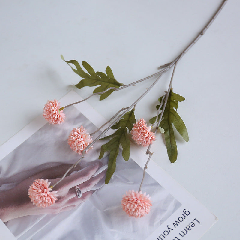 Künstlicher Kiku Stiel 66 cm, Chrysantheme Pompon Blume, realistischer Künstliche Gänseblümchen für hohe Vasen, Hochzeitsdeko, Event & Wohnkultur