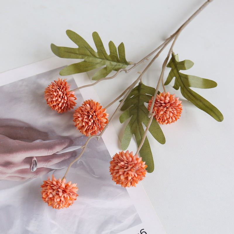 Künstlicher Kiku Stiel 66 cm, Chrysantheme Pompon Blume, realistischer Künstliche Gänseblümchen für hohe Vasen, Hochzeitsdeko, Event & Wohnkultur