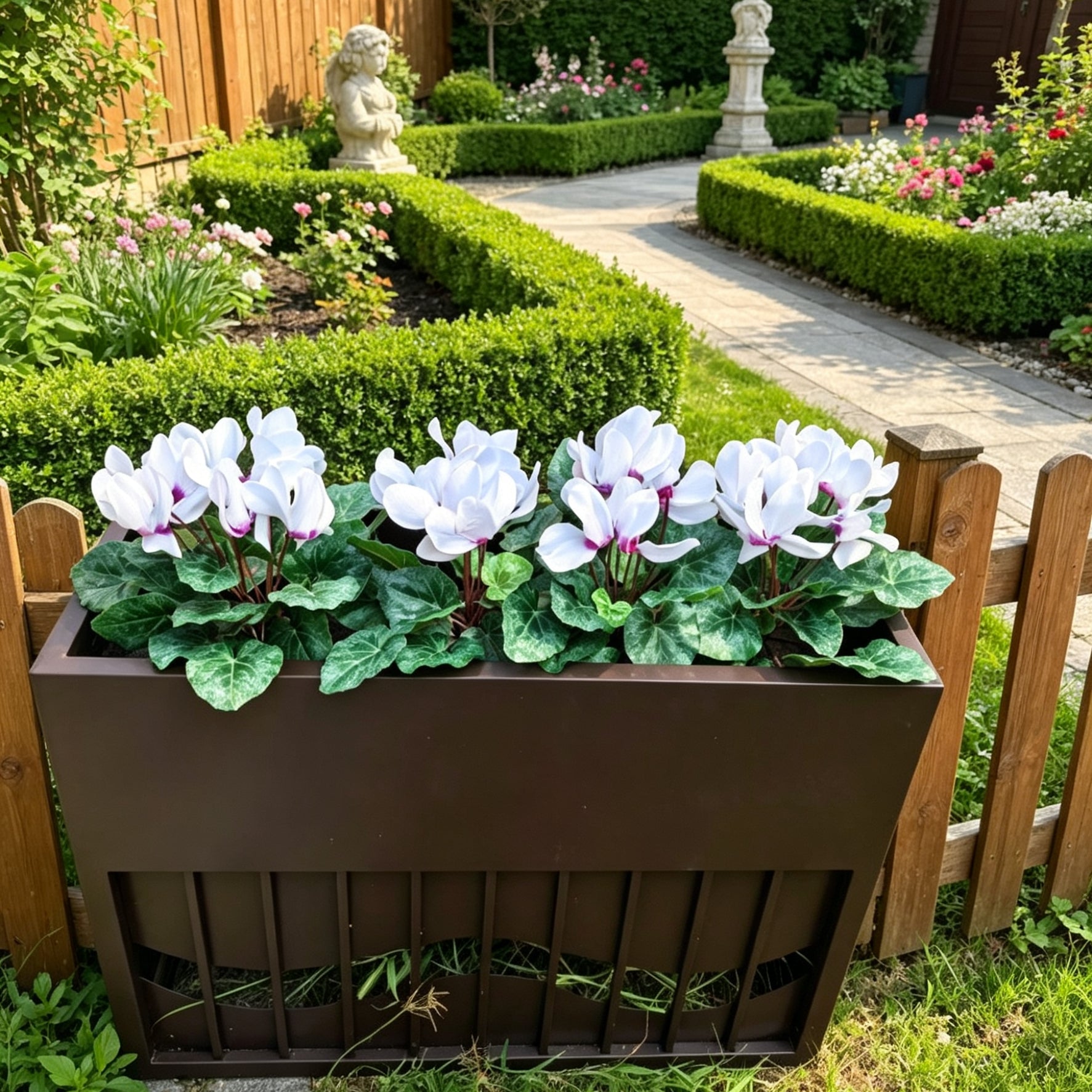 25 Stück Kunstblume Alpenveilchen Cyclame 35cm – UV-beständig & wartungsfrei – Ideal für Wohnzimmer, Büro, Balkon & Hochzeitsdeko