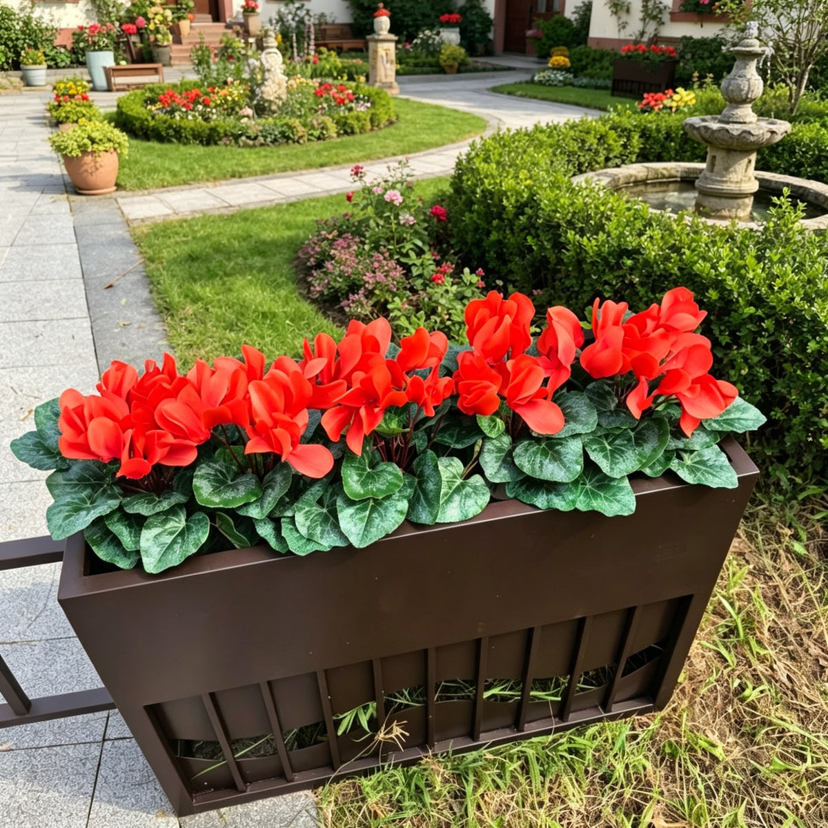 25 Stück Kunstblume Alpenveilchen Cyclame 35cm – UV-beständig & wartungsfrei – Ideal für Wohnzimmer, Büro, Balkon & Hochzeitsdeko