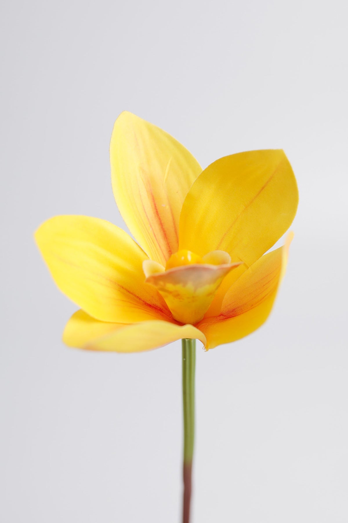 Künstliche Cymbidium-Orchidee mit Real-Touch, ca. 28 cm hoch – flexibler Stiel für Vase, DIY-Gestecke & Hochzeitsfloristik