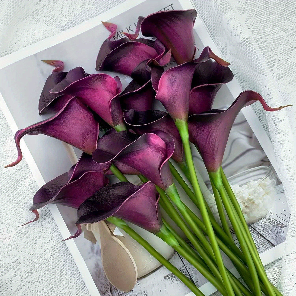 Calla Lily Kunstblumen 36 cm, 20er-Pack Real Touch – Hochzeitssträuße, Tischdeko & Eventfloristik