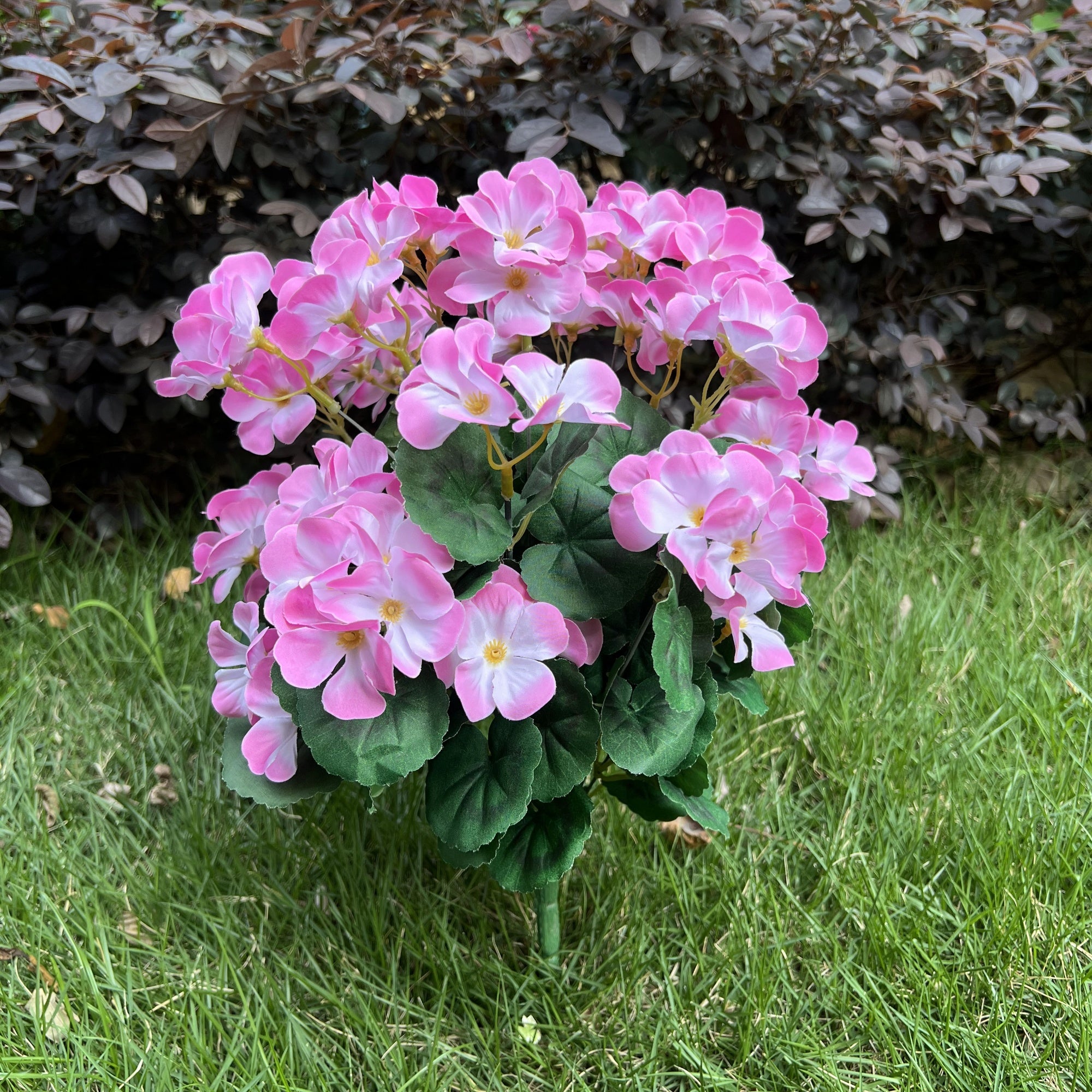UV-beständige Kunstblumen Geranien 24 Stiele Künstliche Balkonblumen für Außen