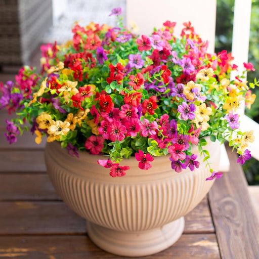 20 Bündel künstliche Veilchen Violeen Blumensträucher für den Außenbereich – UV-beständige Pflanzen zur Gartendekoration