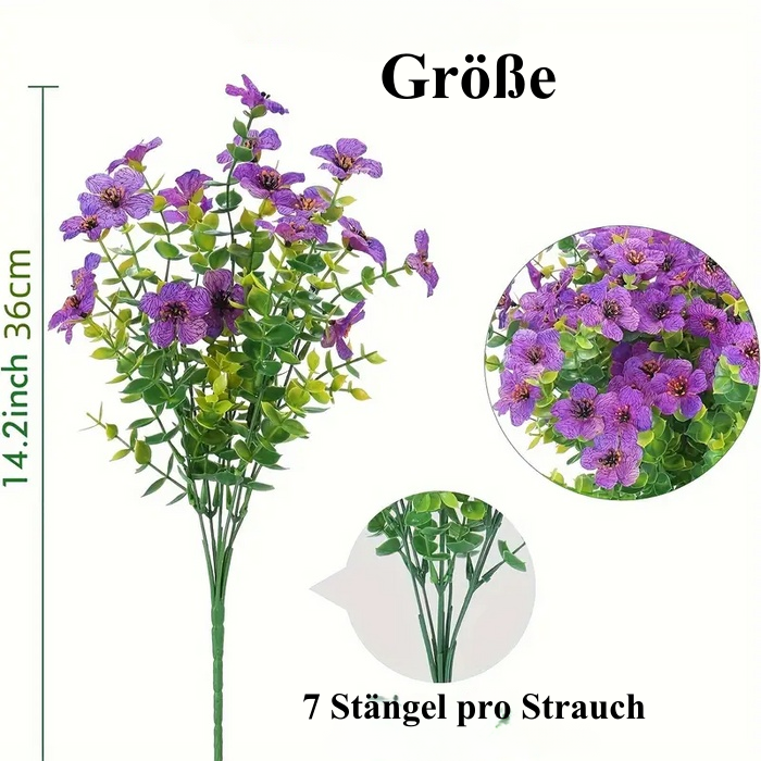 20 Bündel künstliche Veilchen Violeen Blumensträucher für den Außenbereich – UV-beständige Pflanzen zur Gartendekoration