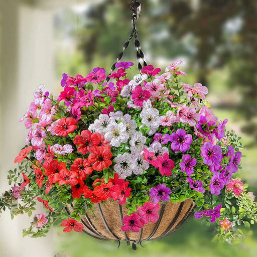 20 Bündel künstliche Veilchen Violeen Blumensträucher für den Außenbereich – UV-beständige Pflanzen zur Gartendekoration