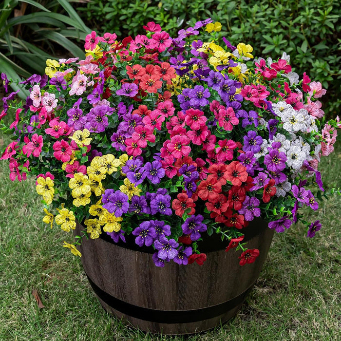 20 Bündel künstliche Veilchen Violeen Blumensträucher für den Außenbereich – UV-beständige Pflanzen zur Gartendekoration