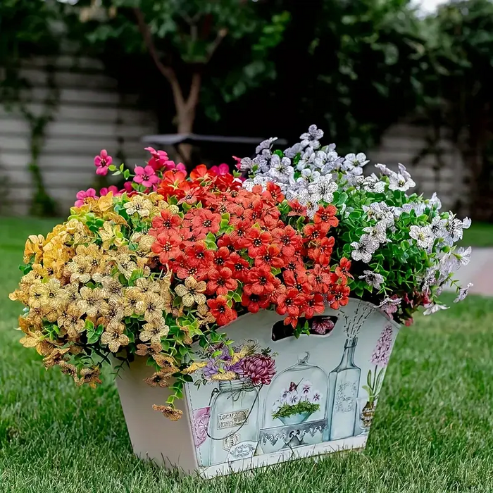 20 Bündel künstliche Veilchen Violeen Blumensträucher für den Außenbereich – UV-beständige Pflanzen zur Gartendekoration