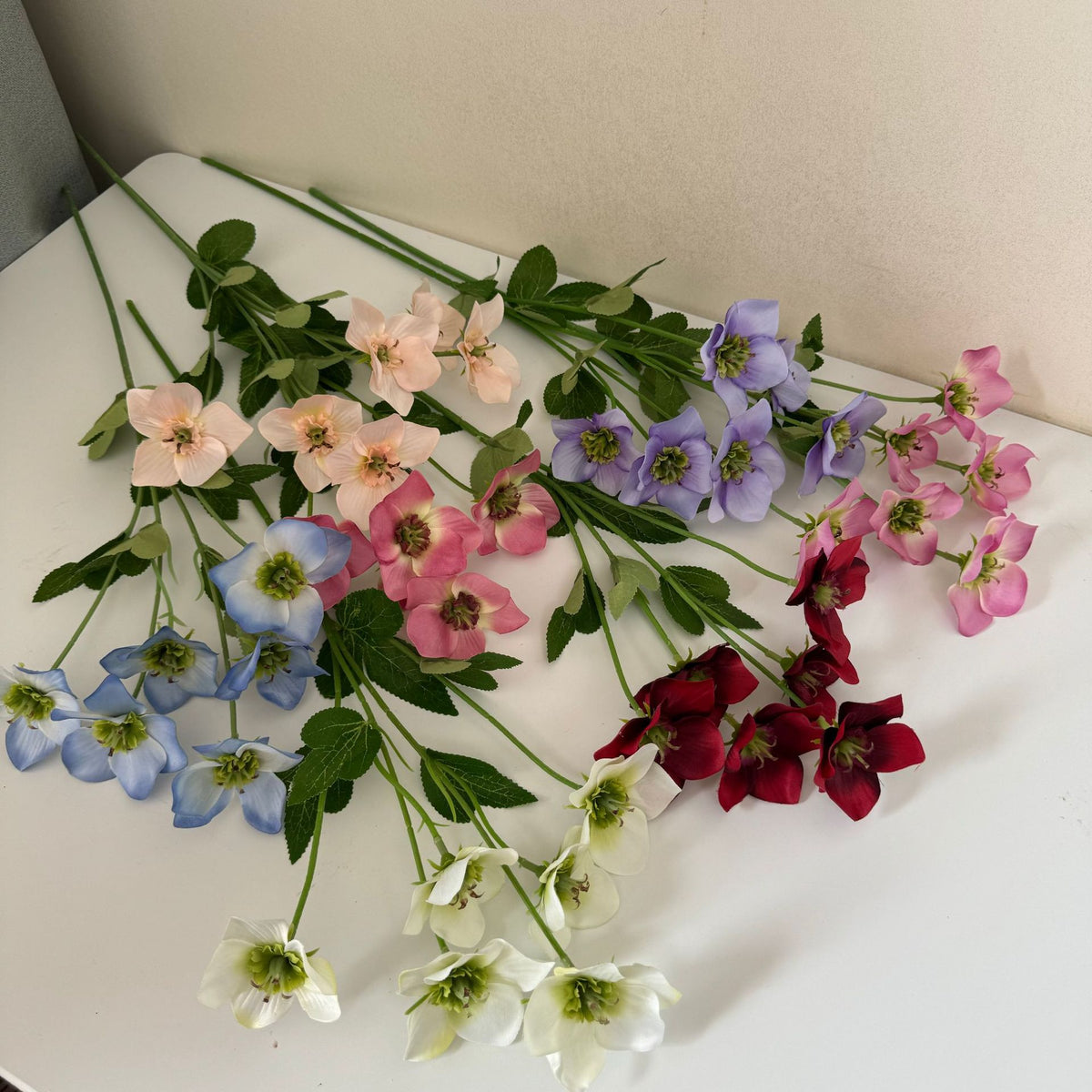 58cm Helleborus Kunstblumen Winterblumen Deko