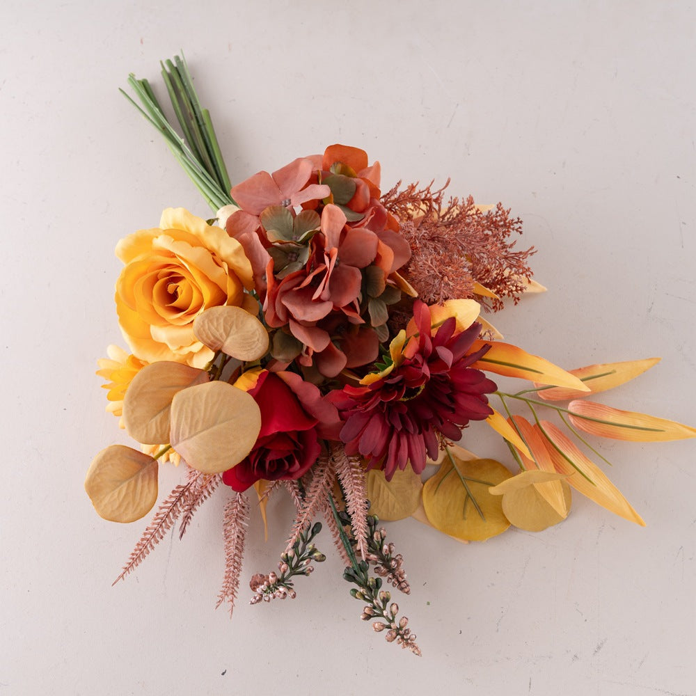 44 cm Herbstlicher Rosen- und Chrysanthemenstrauß für Arrangements, Home Decor, Wohnraumgestaltung & DIY-Dekoprojekte