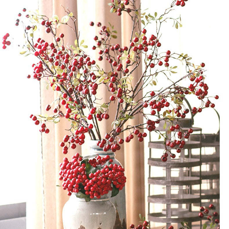 70cm Ilex Kunstpflanze Winterbeeren Deko