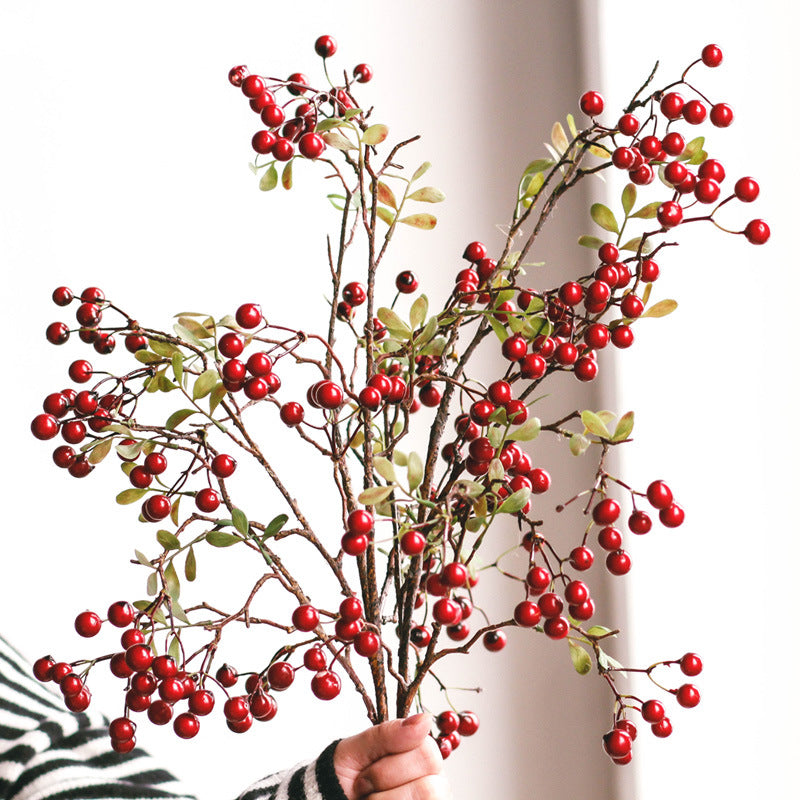 70cm Ilex Kunstpflanze Winterbeeren Deko