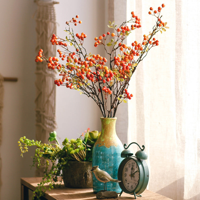 70cm Ilex Kunstpflanze Winterbeeren Deko