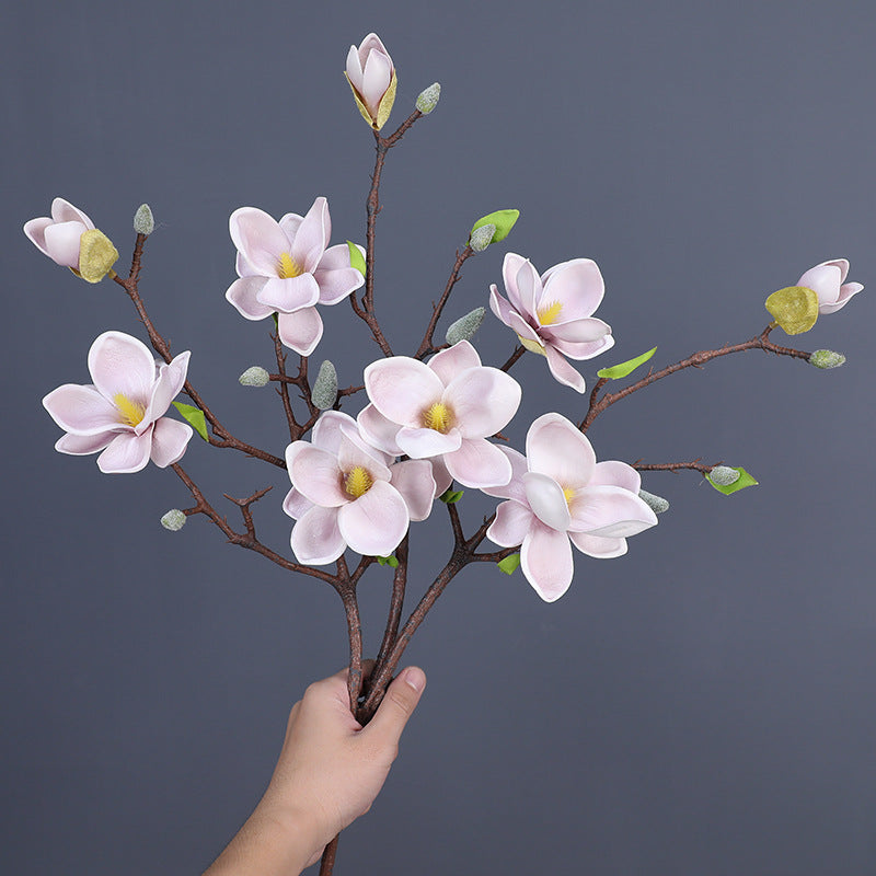 Künstliche Magnolie 51 cm | Realistische EVA-Kunstblume für Vase, Hochzeit & Wohndeko