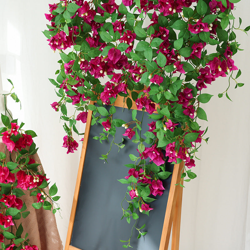 150 cm Künstliche Bougainvillea Hängeblumen, UV-beständig & wetterfest für Außen, lange Kunstranke für Balkon, Terrasse & Porch Dekoration
