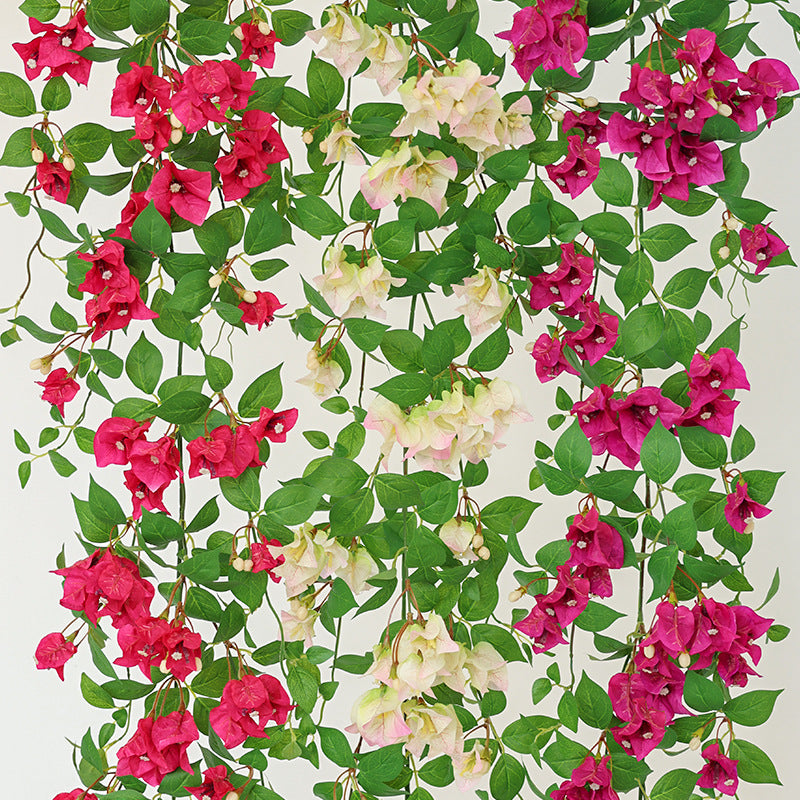 150 cm Künstliche Bougainvillea Hängeblumen, UV-beständig & wetterfest für Außen, lange Kunstranke für Balkon, Terrasse & Porch Dekoration