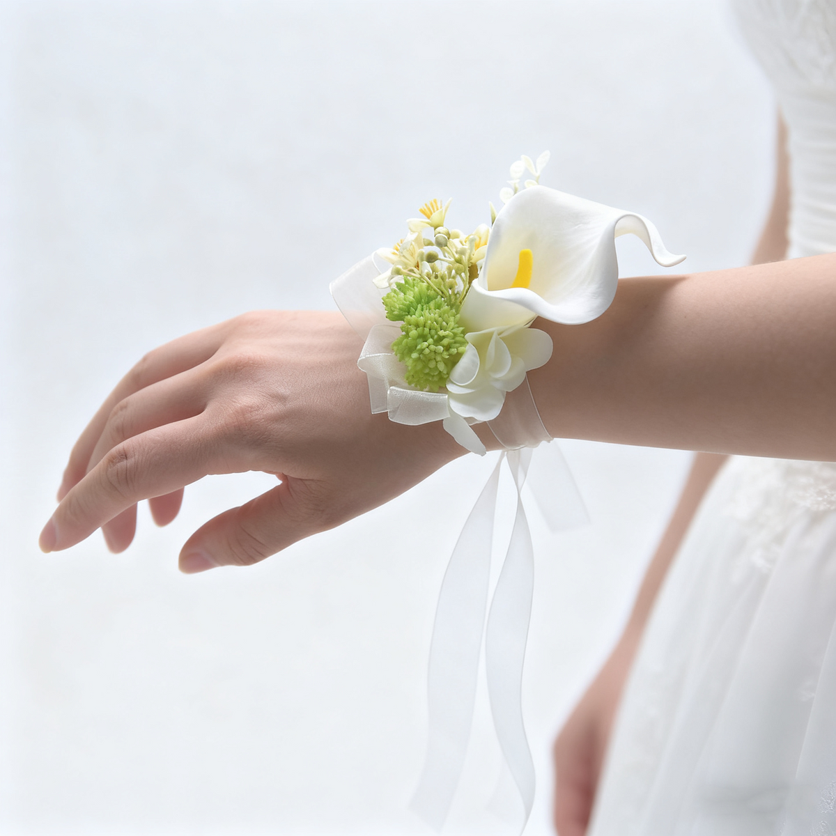 Künstliche Calla-Lily Corsage- und Boutonniere-Set für Hochzeiten