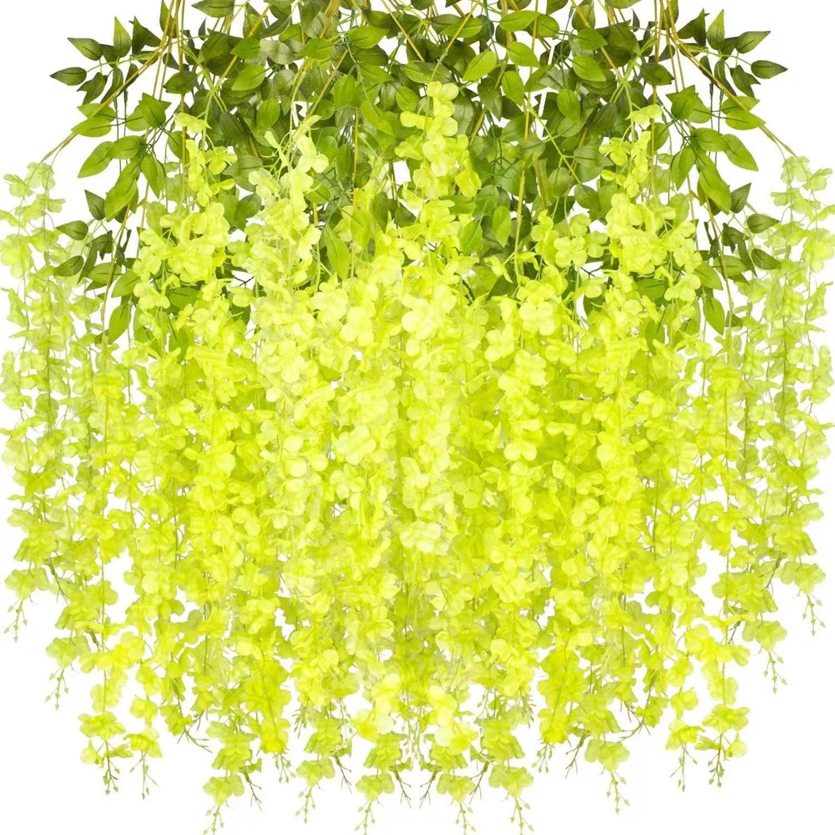 Künstliche Glyzinien-Girlande 12 Stück Blütenreben für Outdoor Deko, Hof & Garten