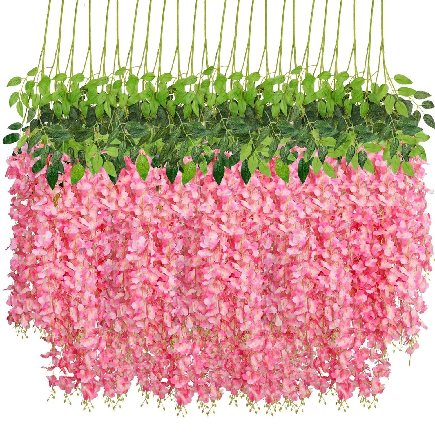 Künstliche Glyzinien-Girlande 12 Stück Blütenreben für Outdoor Deko, Hof & Garten