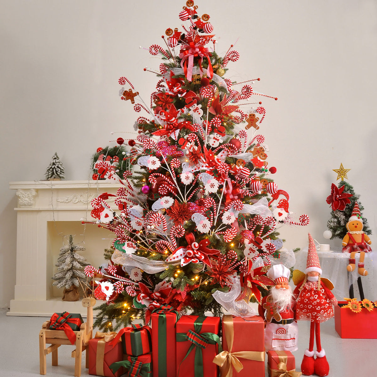 23 Modelle Künstliche Weihnachts-Kiefernnüsse & Beerensteckzweige – Rote & Weiße Beeren, Kiefernnüsse für Weihnachtsbaum, Kränze & Festliche Deko