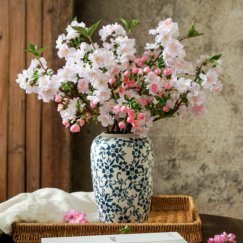49cm Künstliche Kirschblüten Zweige Täuschend Echte Seidenblumen für Frühlingsdekoration, Wohnzimmer & Hochzeit