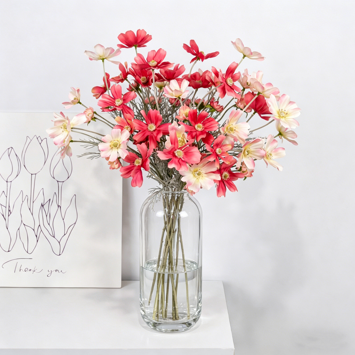 Künstliche Kunstblumen & Kosmos Pflanzen für Drinnen & Draußen – Stoffblumen Dekoration & Kunsthandwerk für Hochzeit, Bankett, Blumenparty, Zuhause, Hotel