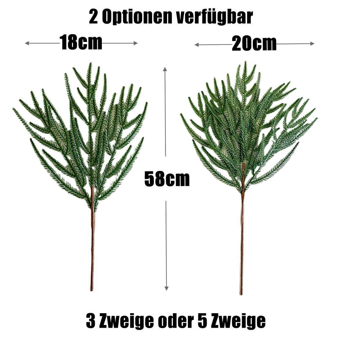 58 cm Künstliche Norfolkkiefernadeln – Für Weihnachten DIY: Kränze, Tischläufer oder Weihnachtsbaumdekoration