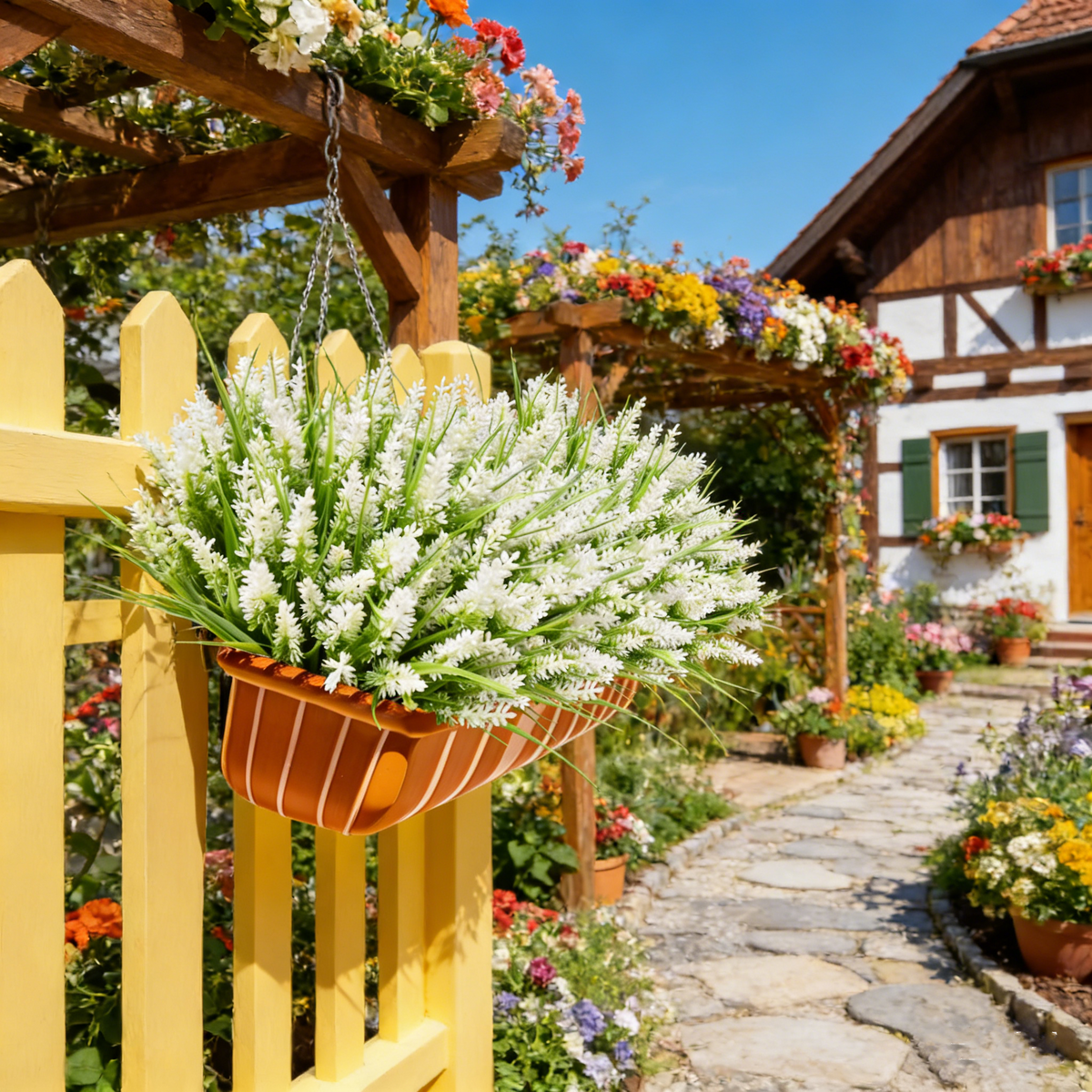 12er Set Kunst-Lavendel – wetterfest & UV-beständig, täuschend echt für Balkon & Garten