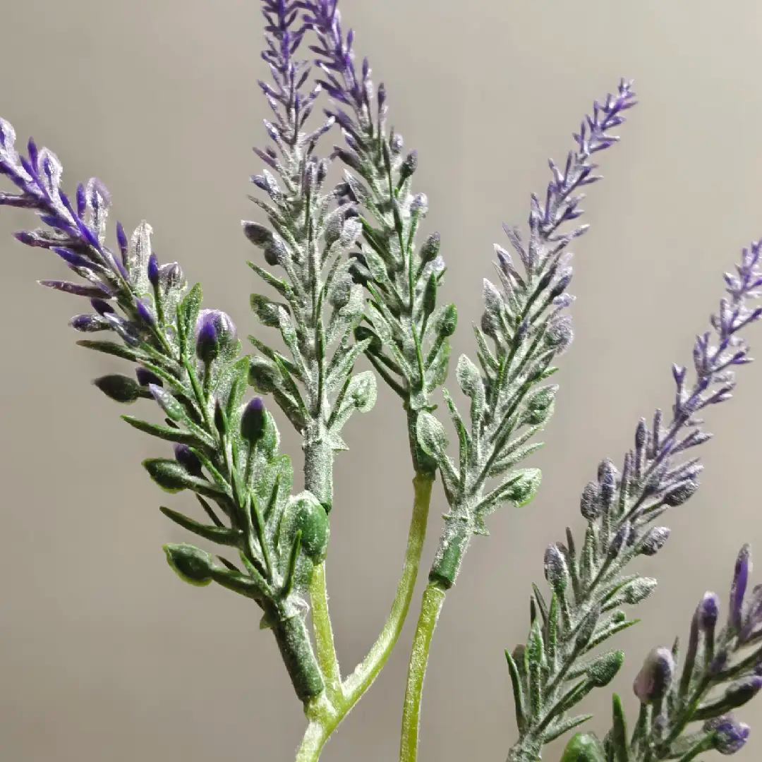 Restposten 35 cm Künstlicher Lavendelzweig – Beflockter Kunst-Lavendel aus Kunststoff