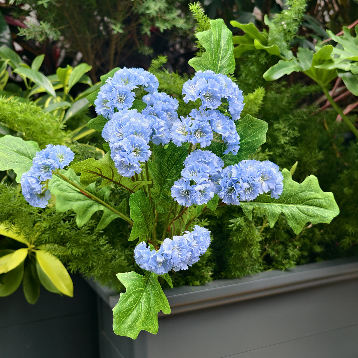 UV-Schutz Kunstblumen Vergissmeinnicht für Draußen | Wetterfester künstlicher Wildblumenstrauß für Balkon、Garten & Außenbereich | Pflegeleichte Frühlings & Sommerdeko