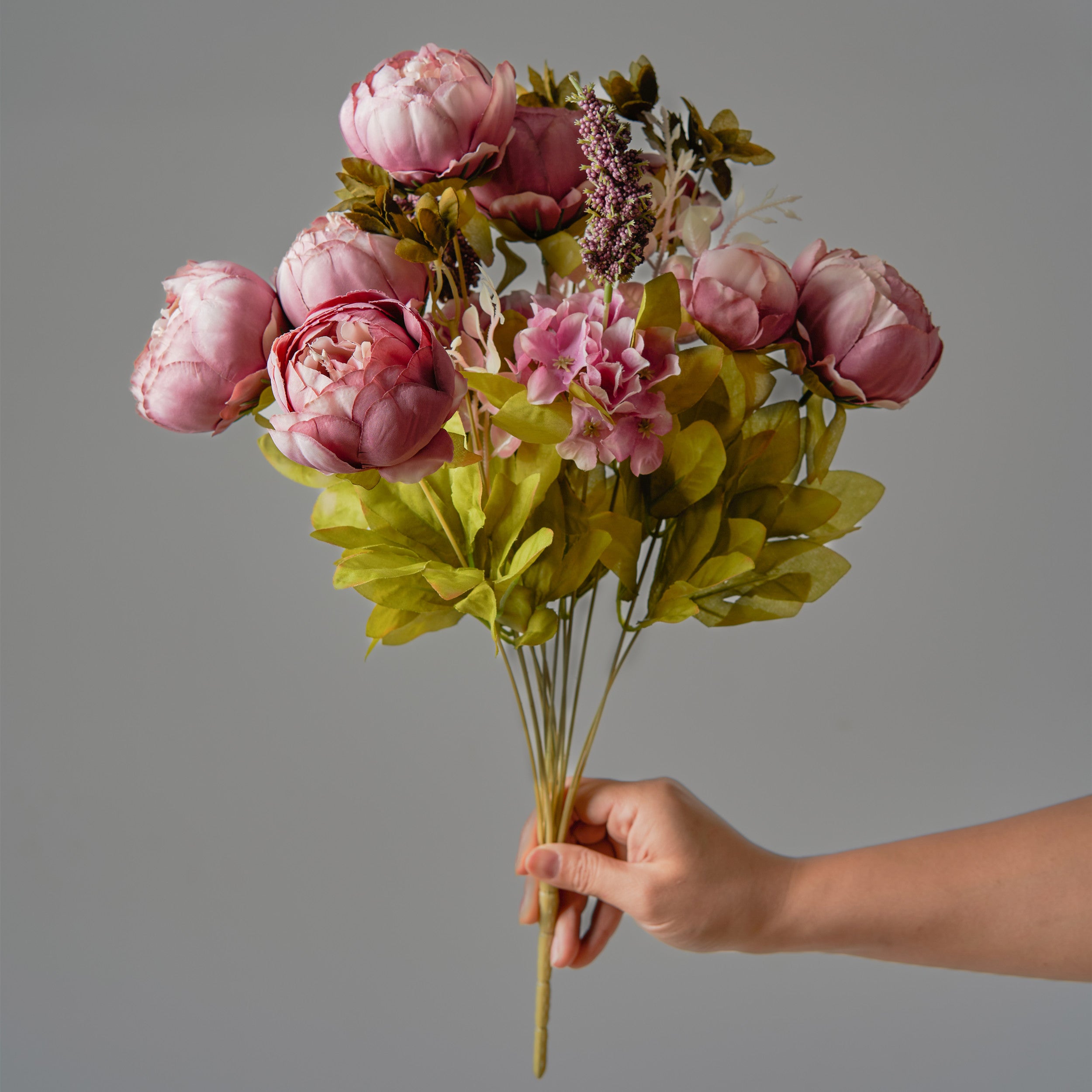 13 Stiele Pfingstrosen Kunstblumen, Dekoration für Hochzeit, Zuhause & Tischschmuck