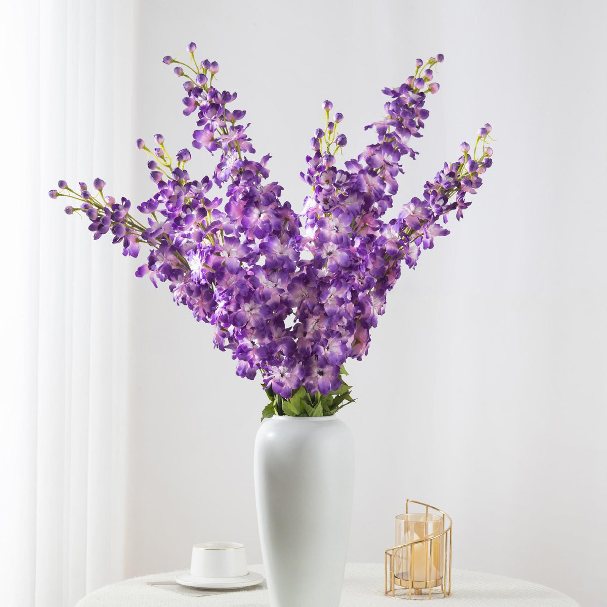 115 cm künstliche Rittersporn-Blüten aus Seidenstoff, moderne Deko für Hochzeiten und Gewerbe