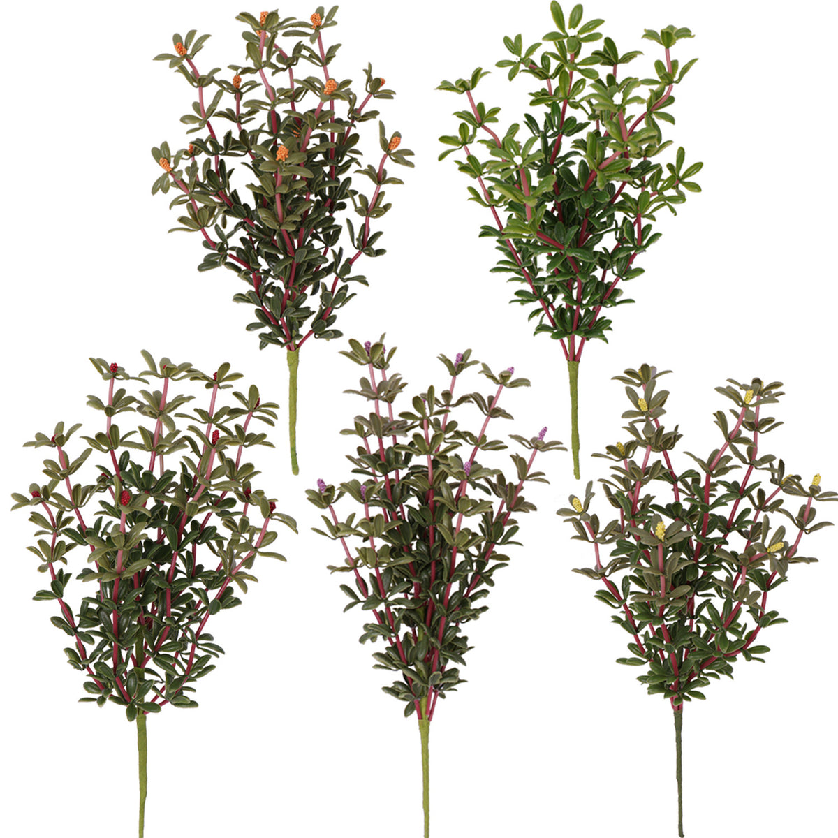 Künstliche Portulak-Pflanze (Bush) mit Stielen, Kunststoff PE/PVC, 34 cm, für Hochzeit, Schaufenster und Raumdekoration