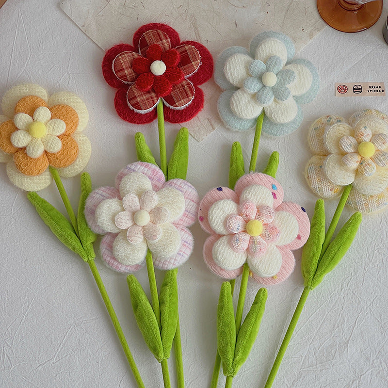 10er-Set künstliche Wildblumen, Einzelstiel mit 10 Blüten, 38 cm Länge, Flauschstoff, für Hochzeiten, Dekoration und Gewerbe