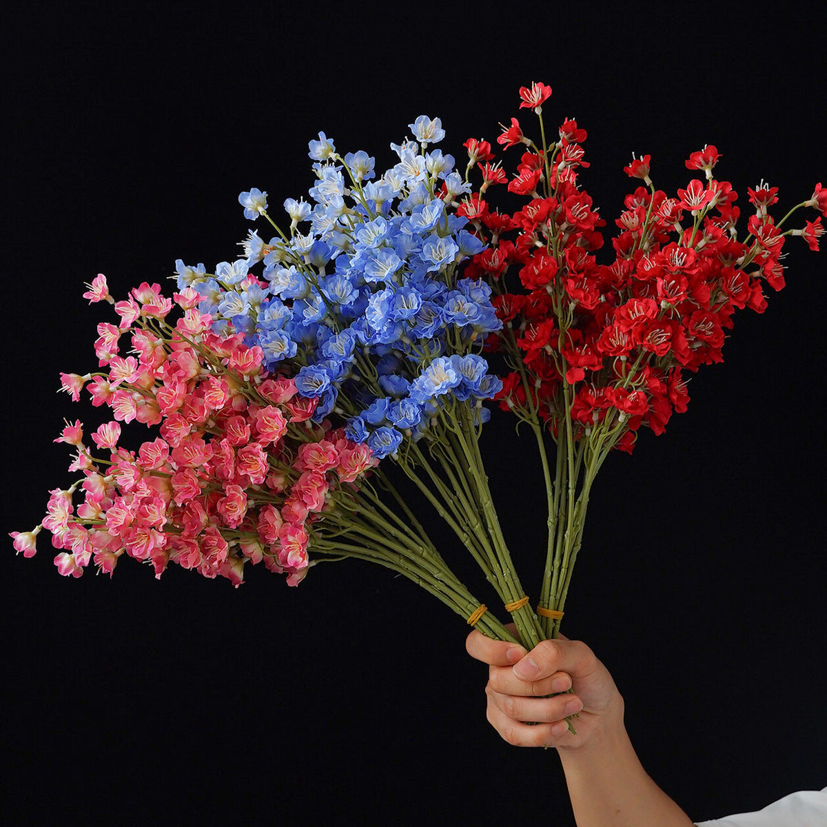 Künstliche Rittersporn-Blüte, einzelner Stiel mit 16 Blüten, 41 cm hoch, aus Seidenstoff, für Hochzeiten und Innendekoration