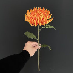 Kunstblume Zinnie, Einzelstiel mit 1 Blüte, PU, Herbstfarben im Vintage-Stil, für Hochzeit, Hotel und Dekoration