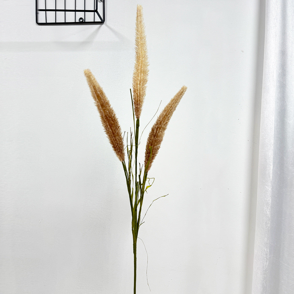 Künstliche Schilf- und Fuchsschwanzgräser, 3-Blüten-Busch, 90 cm, PE-Material, für Hochzeit, Wohnraum und Gewerbe