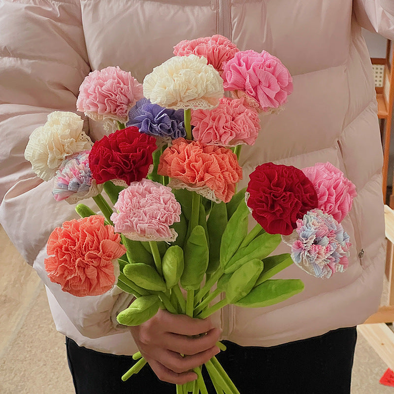 Künstliche Nelken Bouquet aus Seidenstoff, 10 Blüten, 35 cm hoch, für Wohnaccessoires und Dekoration